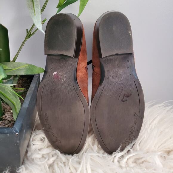 Sam Edelman Brown Suede Petal Booties Ankle Boots 7 - Picture 8 of 11